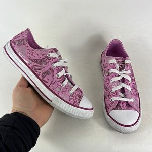 Converse pink white mermaid under the sea friends all star shoes youth size 2.5